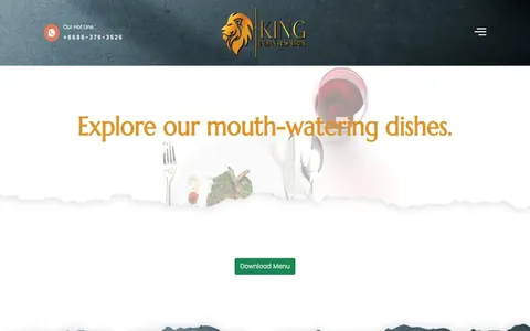 Website of King Indian Restaurant