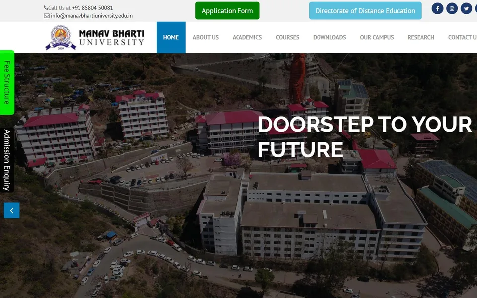 Screenshot of the Manav Bharti University website