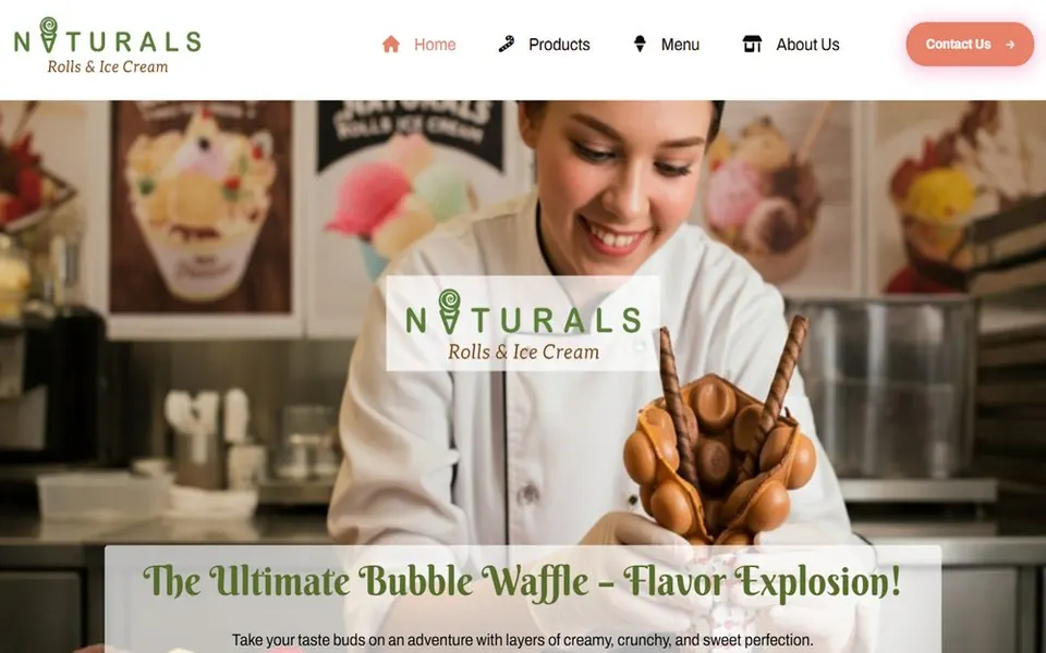 Screenshot of the Naturals website