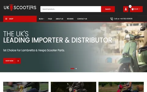 Website of UK Scooters